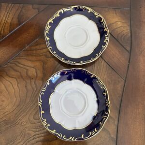 Vintage Zsolnay Hungary Pompadour III Demitasse 2b Saucers 4.5"" Plate Porcelain